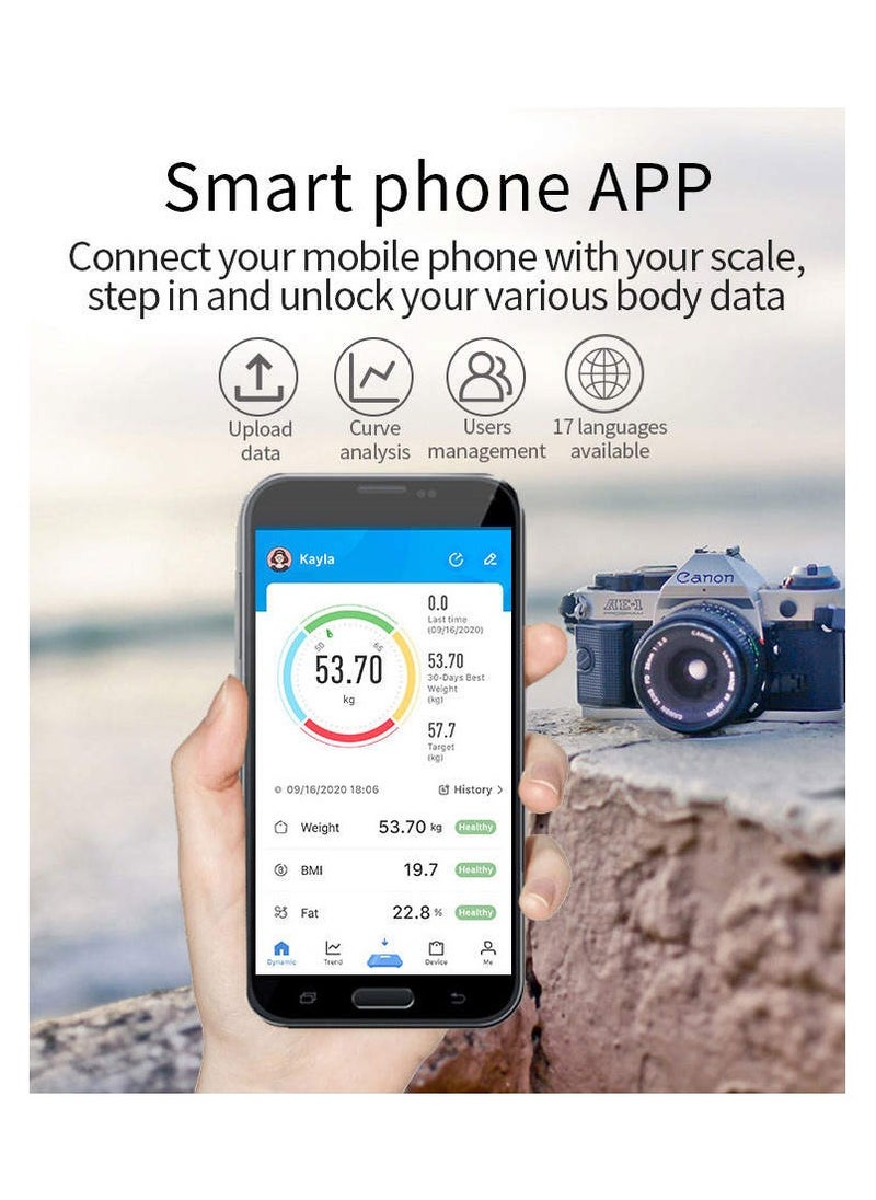 Iscale - Weight Scale With Bluetooth,Wireless Scale for Body Weight, Body Composition Analyzer with Smartphone App for 14 Key Body Indicators(BMI/Weight/Body Fat/Resting Heart Rate) - Image 1