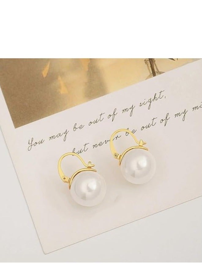 Sterling Hoop Handpicked 7.5-8mm White Freshwater Cultured Pearl Dangle Drop Earrings Jewelry for Women - Image 2