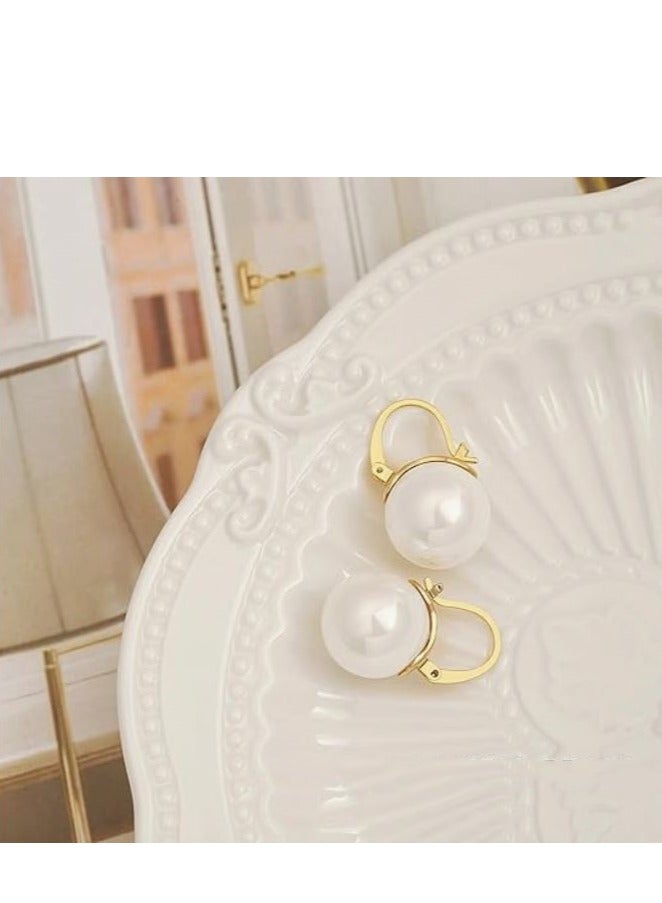 Sterling Hoop Handpicked 7.5-8mm White Freshwater Cultured Pearl Dangle Drop Earrings Jewelry for Women - Image 3