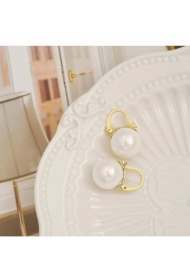 Sterling Hoop Handpicked 7.5-8mm White Freshwater Cultured Pearl Dangle Drop Earrings Jewelry for Women - Image 4