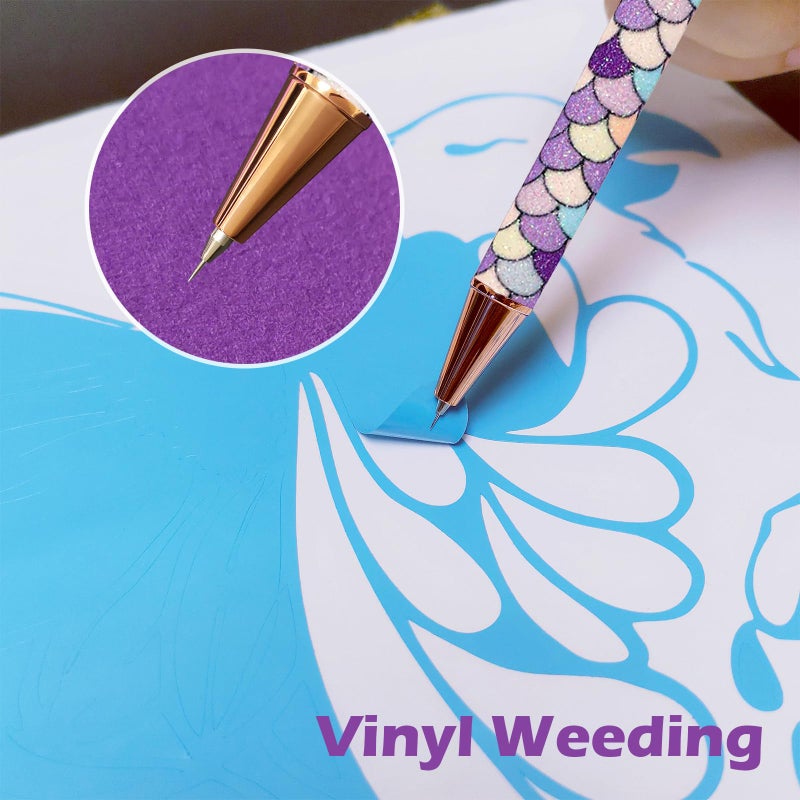 Arvakr Craft Weeding Pen Tool Set, Essential Adhesive Vinyl Kits, Precision Pin Pen Tools for Cricut Air Silhouette Siser Oracal Accessories, Purple - Image 3