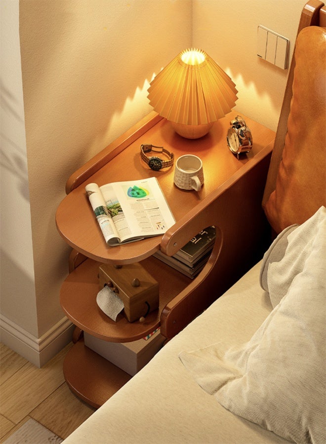 كوتيس طاولة بجانب السرير من كوتيس، قطعتين، 3 طبقات، طاولة بجانب السرير، خزانة بجانب السرير، طاولة جانبية، طاولة نهاية، طاولة أريكة لغرفة النوم، غرفة المعيشة، المكتب، خشب الخيزران، MDF، 40 × 30 × 48 سم - Image 3