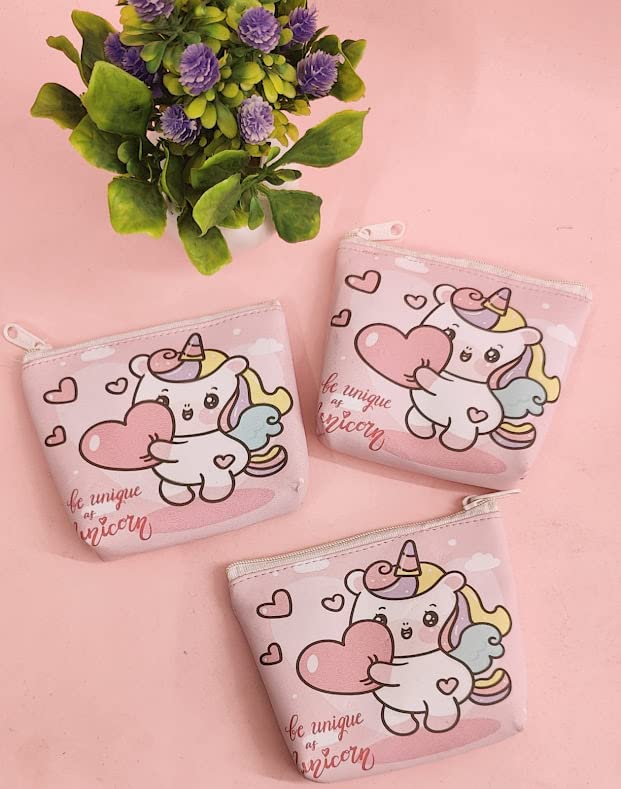 Tera13 TERA 13 Unicorn Coin Pouch Return Gifts for Kids Girls (6 pcs) - Makeup Pouch, Loose Change, Keys, Cartoon Pouch, Kanjak Gifts - Image 5