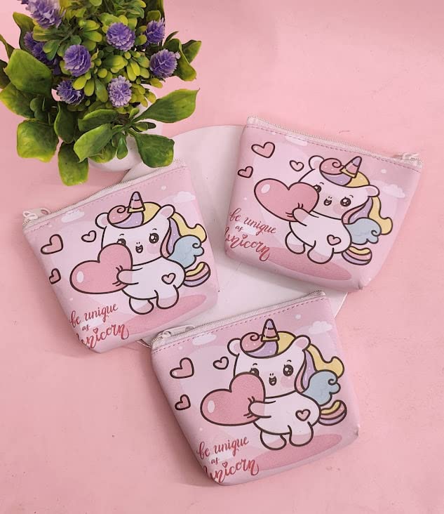 Tera13 TERA 13 Unicorn Coin Pouch Return Gifts for Kids Girls (6 pcs) - Makeup Pouch, Loose Change, Keys, Cartoon Pouch, Kanjak Gifts - Image 3