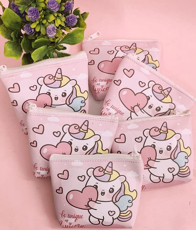 Tera13 TERA 13 Unicorn Coin Pouch Return Gifts for Kids Girls (6 pcs) - Makeup Pouch, Loose Change, Keys, Cartoon Pouch, Kanjak Gifts - Image 2