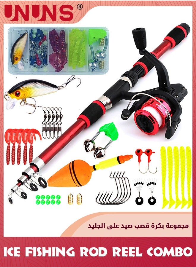 UNUNS Fishing Gear Kit,1.8M Retractable Fishing Rod,5-Axes Fishing Reel,Fishing Lines,Complete Saltwater Freshwater Fishing Gear For Fisherman Fishing Enthusiast,Fishing Necessary Accessory  - Image 1