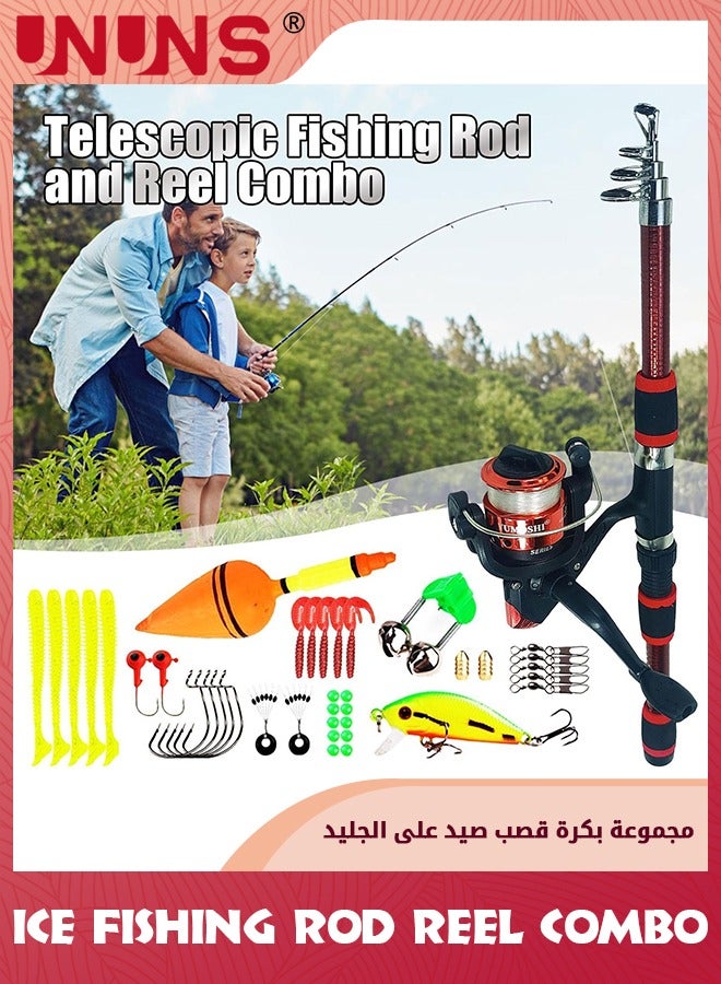 Fishing Gear Kit,1.8M Retractable Fishing Rod,5-Axes Fishing Reel,Fishing Lines,Complete Saltwater Freshwater Fishing Gear For Fisherman Fishing Enthusiast,Fishing Necessary Accessory