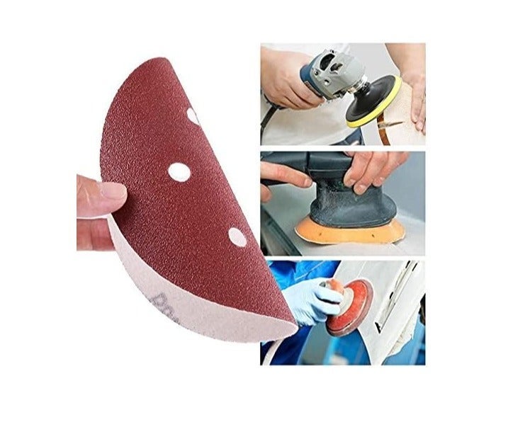 Apple Abrasives 4.5-Inch 6-Hole Hook and Loop Sanding Discs Grit-220, Pack of 100 - Image 3