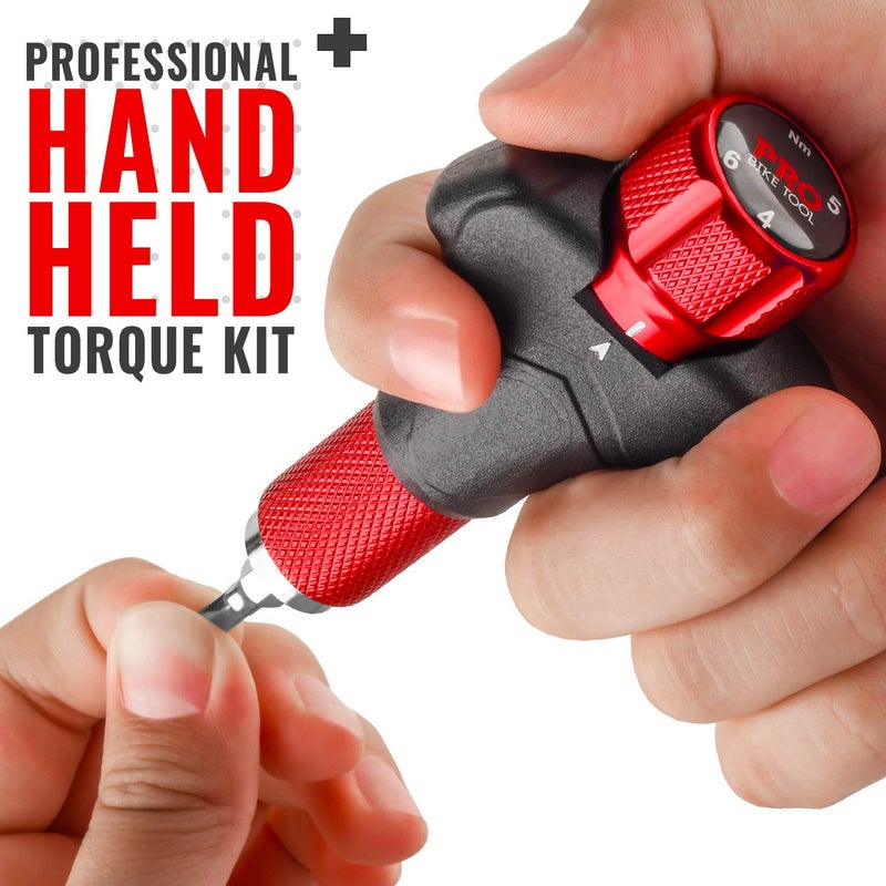 Pro Bike Tool أداة برو بايك تول مفتاح عزم قابل للتعديل - 4 و 5 و 6 نيوتن متر - أداة صيانة دراجات عالية الجودة للدراجات على الطرق والجبال - مفتاح عزم سائق سداسي 1/4 بوصة للإصلاح المنزلي والطرقي - Image 2