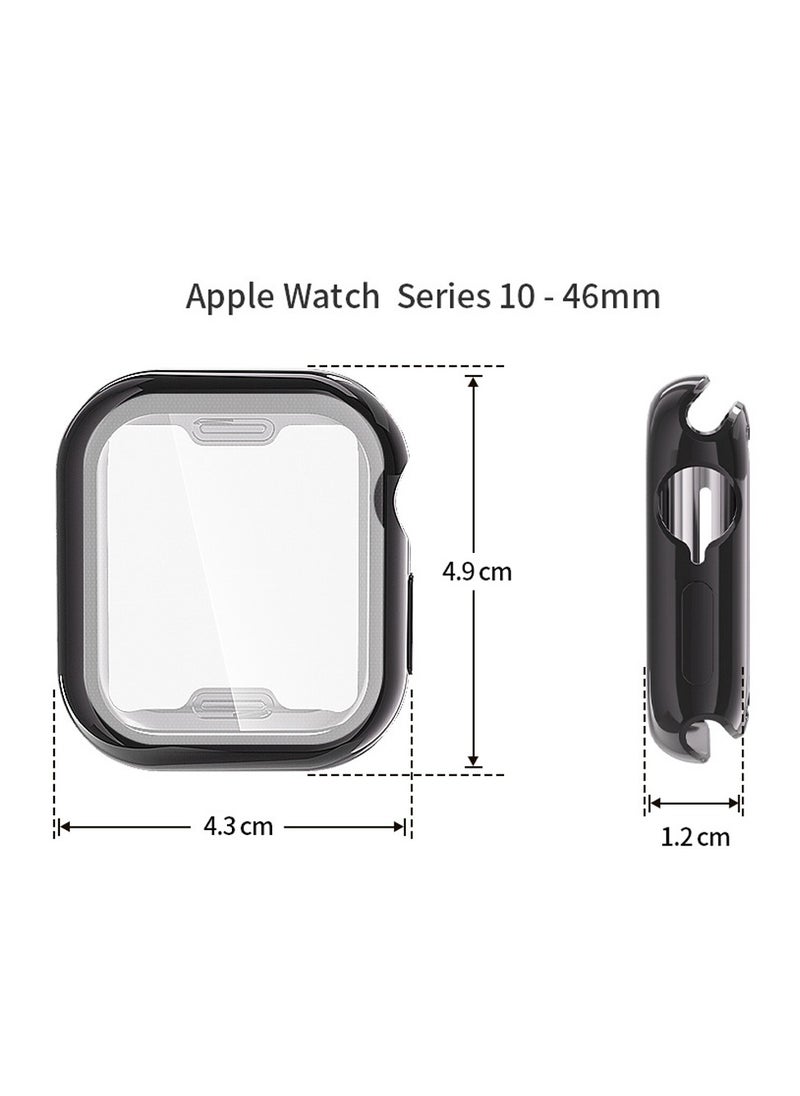 Youque - 3PCS TPU Full Cover HD Screen Protector Case for Apple Watch Series 10 46mm Clear/Black/Blue - Image 1