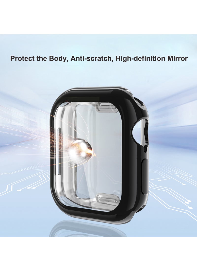 Youque - 3PCS TPU Full Cover HD Screen Protector Case for Apple Watch Series 10 46mm Clear/Black/Blue - Image 1