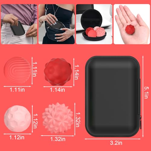 BUSOHA Silicone Fidget Balls 8 Pack Silicone Stress Relief Balls Stone for Adults Sensory Travel Toys for CalmingStressAutism and ADHDGifts for Adults Teens Red - Image 5