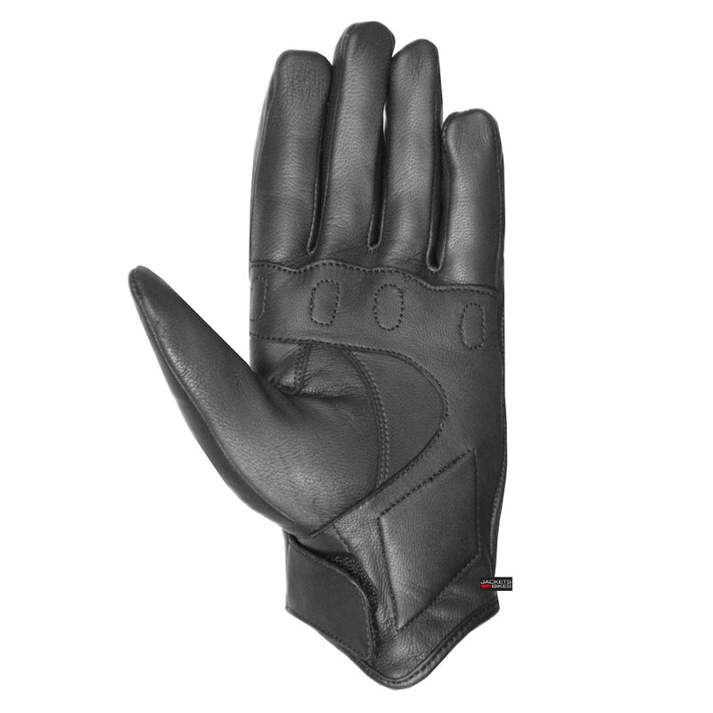 Jackets 4 Bikes Motorcycle Gloves - Premium Leather for Men Women, Touchscreen, Non-Slip, Motorbike Cruiser Street Biker Protector Black L - Image 3