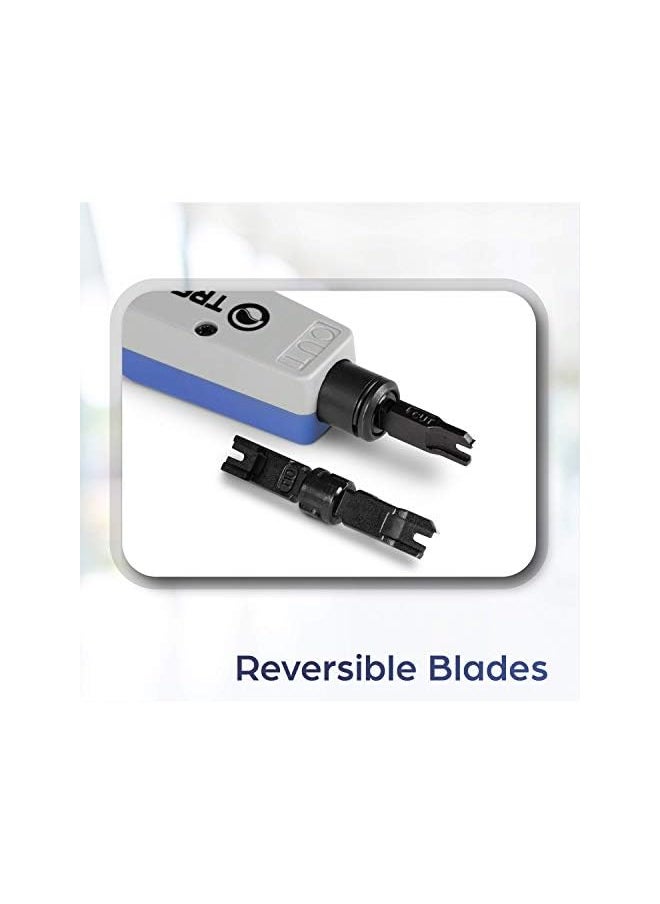 Trendnet - Punch Down Tool With 110 And Krone Blade Insert And Cut Terminations In One Operation Precision Blades Are Interchangeable And Reversible Network Punch Tool Grey Tc Pdt - Image 1