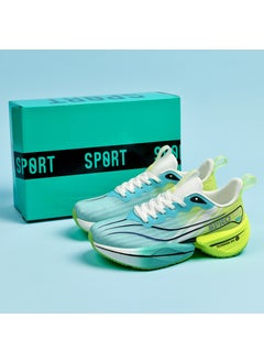 Cushioning Carbon Plate Racing Shoes Couples Style Running Sneakers Breathable Lightweight Rubber Outsole Marathon Sports Shoes WD-1980 grass fragrance