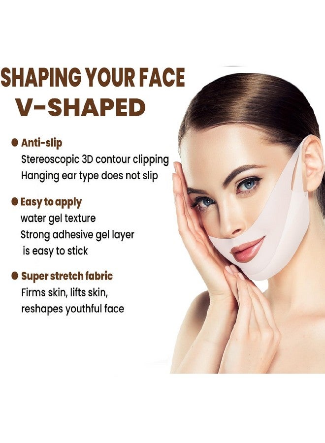 JHEPCOIN V Shaped Slimming Face Mask Chin Up Patch for Firming Tightening and Moisturizing Skin For Women V Line Lifting Face Mask, Double Chin Reducer Mask For Women (Pack of 1) - Image 3
