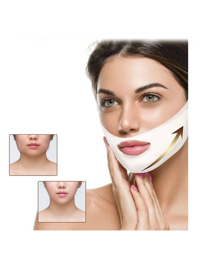 JHEPCOIN V Shaped Slimming Face Mask Chin Up Patch for Firming Tightening and Moisturizing Skin For Women V Line Lifting Face Mask, Double Chin Reducer Mask For Women (Pack of 1) - Image 1
