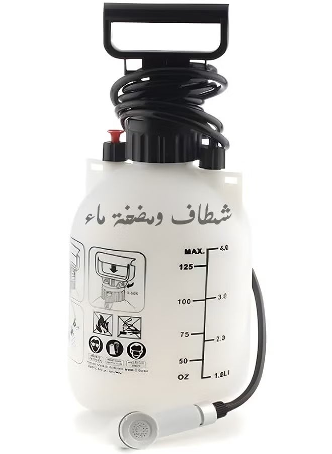 LC Portable manual shattaf and water pump for trips and camping, 3 liters, with a 3 meter long water bidet. - Image 1