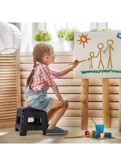Arabest Folding Step Stool with Handle for Kids,Adult,foldable Heavey Duty Plastic Chair for Kitchen,Garden,Indoor,Outdoor (Black)  - Image 3