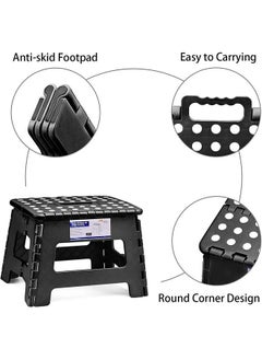 Arabest Folding Step Stool with Handle for Kids,Adult,foldable Heavey Duty Plastic Chair for Kitchen,Garden,Indoor,Outdoor (Black)  - Image 4