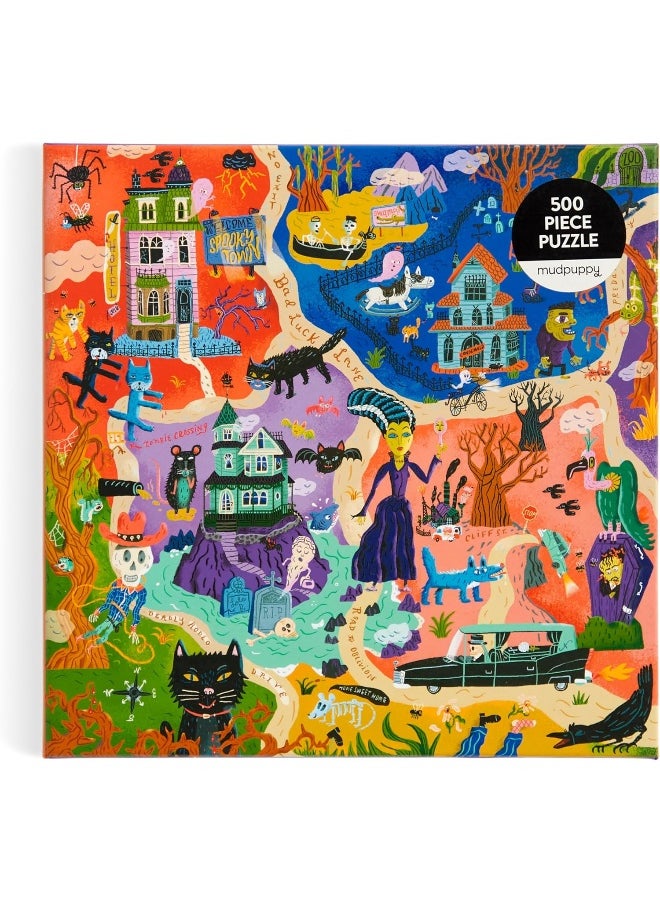 MudPuppy Welcome to Spooky Town 500 Piece Family Puzzle  - Image 2