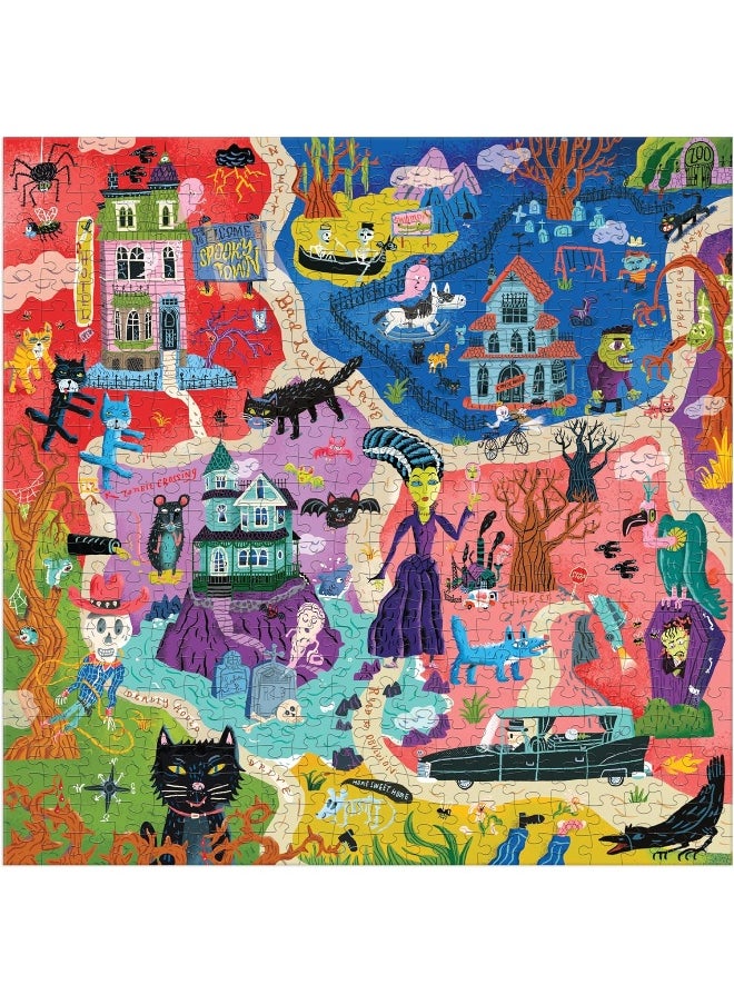 MudPuppy Welcome to Spooky Town 500 Piece Family Puzzle  - Image 3