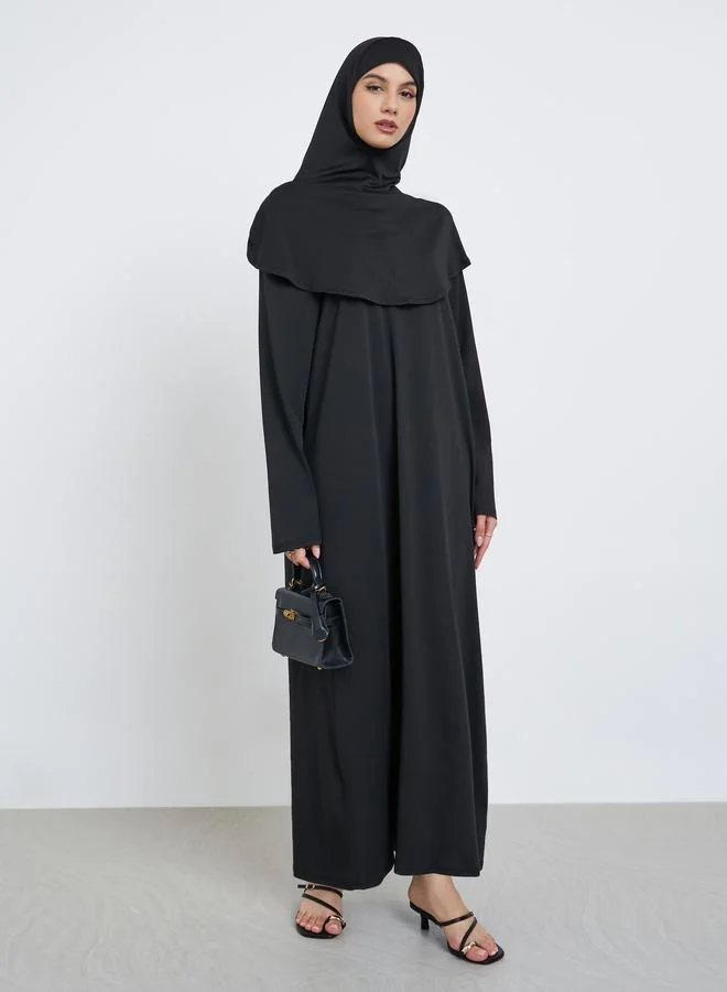 Take Two Take Two Black Solid Abaya with Hijab