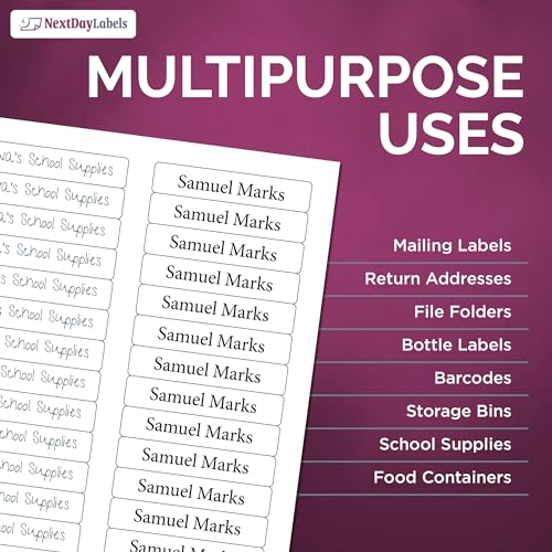 NextDayLabels - Laser/Ink Jet White Labels (2/3" x 3-7/16" - 30 Per Page | 750 Labels) - Image 5