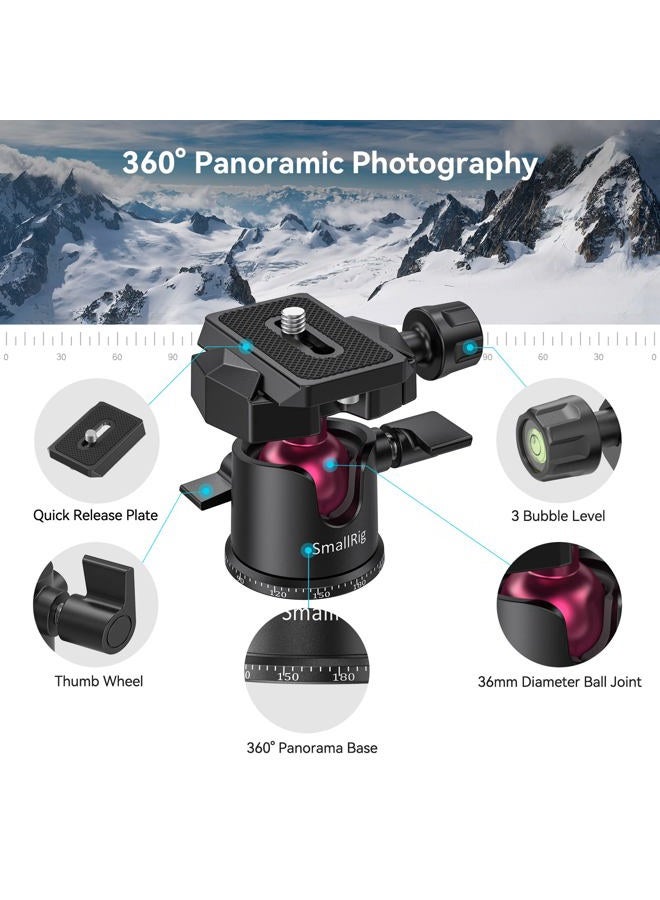 SmallRig Mini Tripod for Camera, Updated Desktop Tabletop Tripod with Arca-Type Compatible QR Plate, 360° Ball Head and 1/4 Screws Portable for Compact Cameras DSLRs, Phone, Gopro - BUT2664 - Image 2