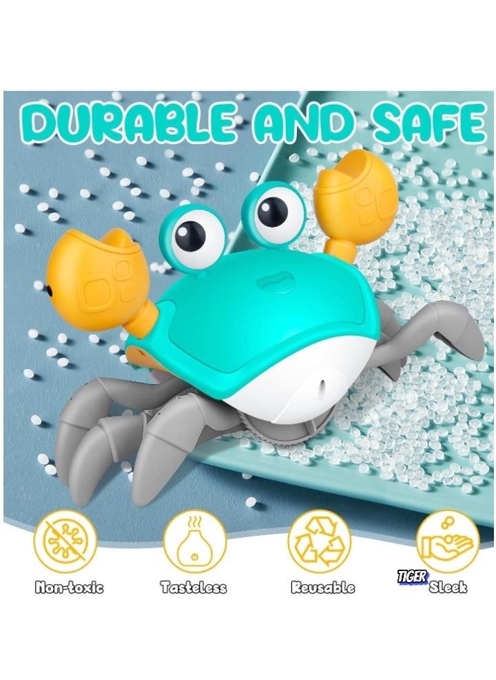 TIGER Crawling Crab Baby Toy – Interactive Tummy Time Toy for Babies 3-12 Months – Automatic Obstacle Avoidance with Music & Sounds – Fun Walking Toddler Toy Gift for Birthday & Developmental Play - Image 2