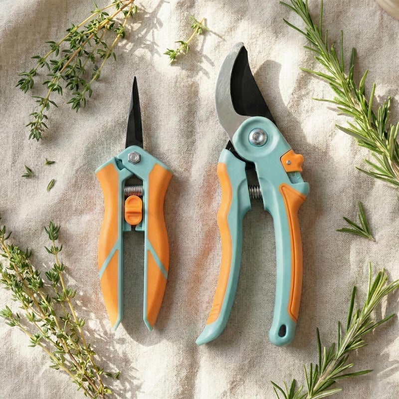 NEXON Garden Pruning Shears 2 Pack, 8" Bypass Hand Pruner & 6.25" Precision Garden Scissors, Professional Garden Clippers for Plants and Flowers - Image 2