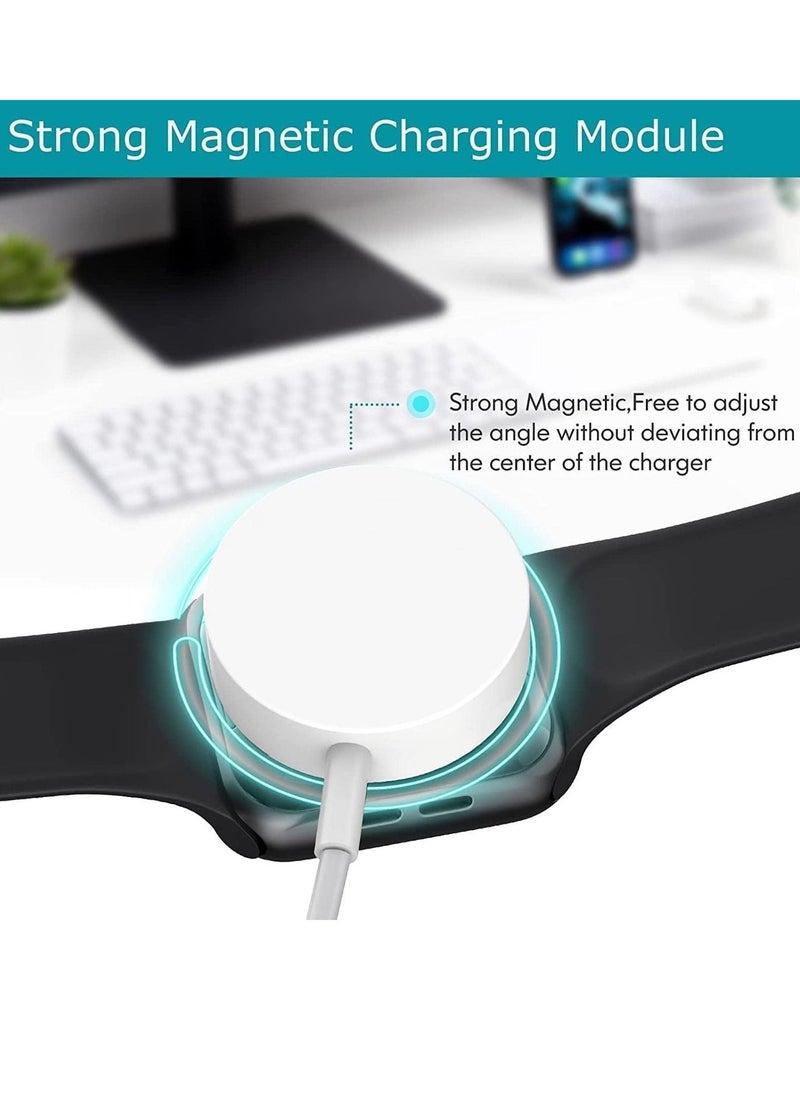 Watch Charger for Apple Watch Charger, Upgraded Magnetic Wireless Charging Cable for iWatch Portable Wireless Charging Cord Compatible with Apple Watch Series 8/7/6/5/4/3/2/1/SE (1M/3ft-White - Image 3