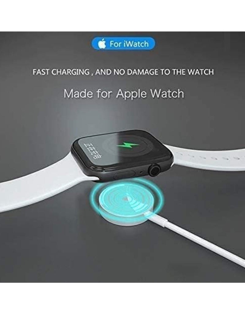 Watch Charger for Apple Watch Charger, Upgraded Magnetic Wireless Charging Cable for iWatch Portable Wireless Charging Cord Compatible with Apple Watch Series 8/7/6/5/4/3/2/1/SE (1M/3ft-White - Image 4
