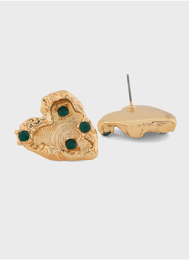 ELLA - Heart Stone Earrings - Image 1