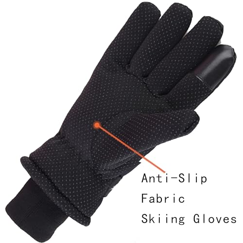 IZUS Men Winter Cold-Weather-Gloves Touchscreen Windproof-Ski-Gloves Thin-Fleece-Thermal Cycling-Mittens Water-Repellent - Image 4