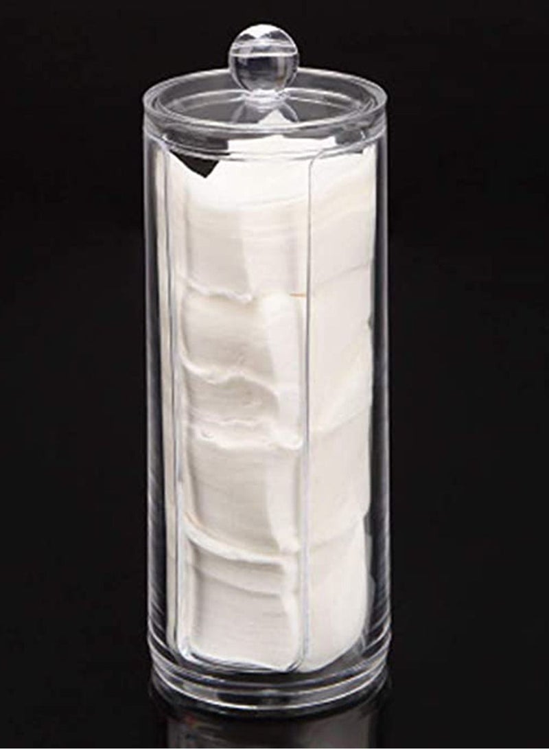 NIBEMINENT Cotton Pad Jar Creative Transparent Make up Organizers Round Cosmetic Storage Dispenser Container Swab Holder for Women - Image 3