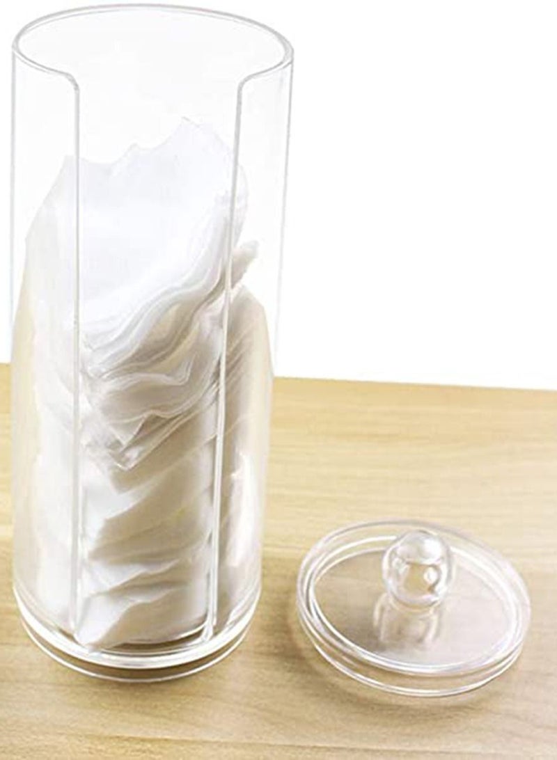 NIBEMINENT Cotton Pad Jar Creative Transparent Make up Organizers Round Cosmetic Storage Dispenser Container Swab Holder for Women - Image 5