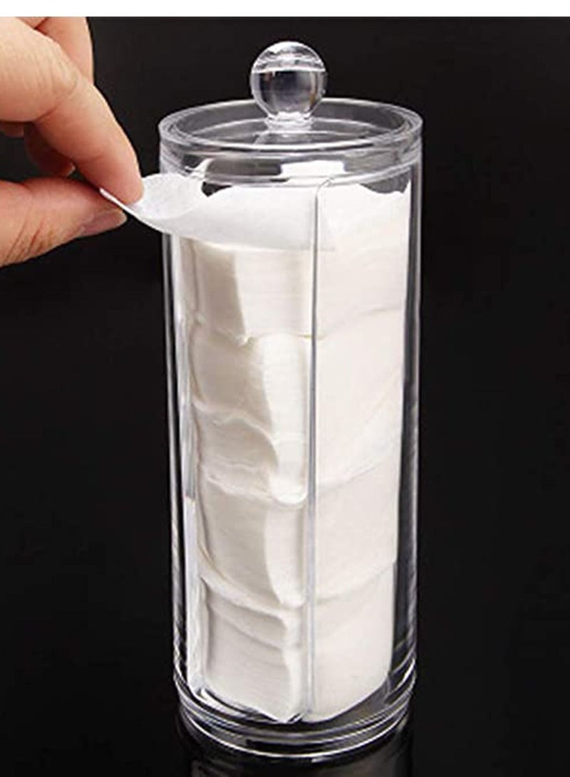 NIBEMINENT Cotton Pad Jar Creative Transparent Make up Organizers Round Cosmetic Storage Dispenser Container Swab Holder for Women - Image 4