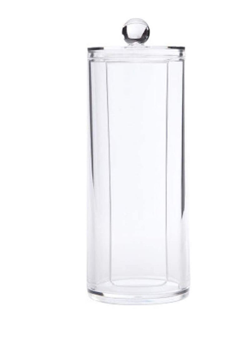 NIBEMINENT Cotton Pad Jar Creative Transparent Make up Organizers Round Cosmetic Storage Dispenser Container Swab Holder for Women - Image 2