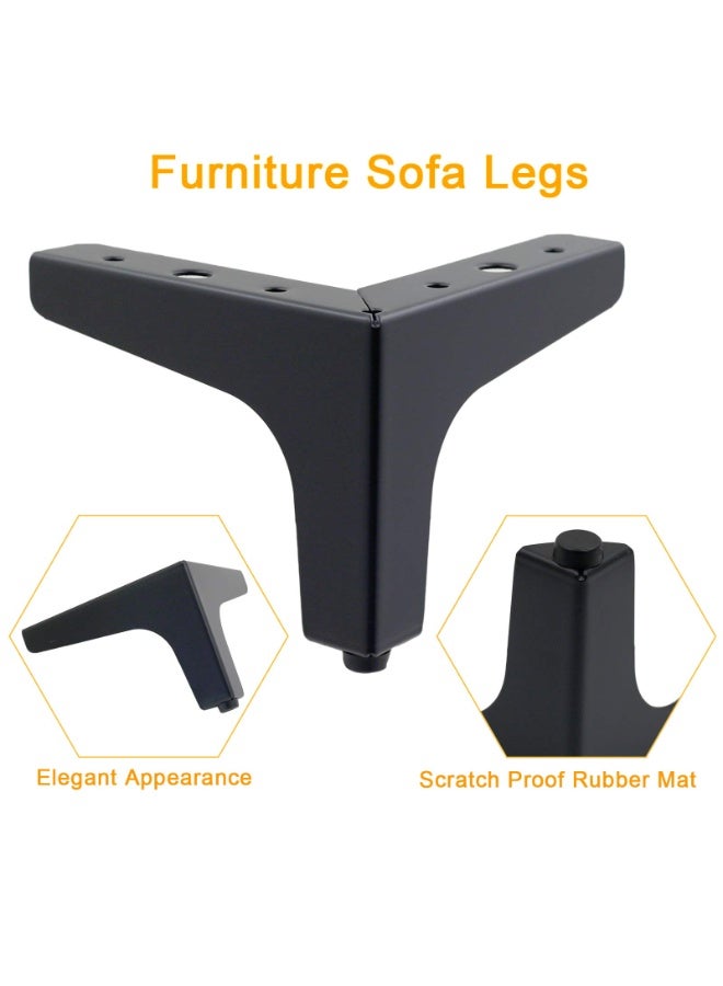 دوغي 4 قطع أرجل الأثاث ، أرجل أثاث مثلث أرجل أريكة معدنية حديثة لخزانة طاولة خزانة أريكة أريكة - Image 3