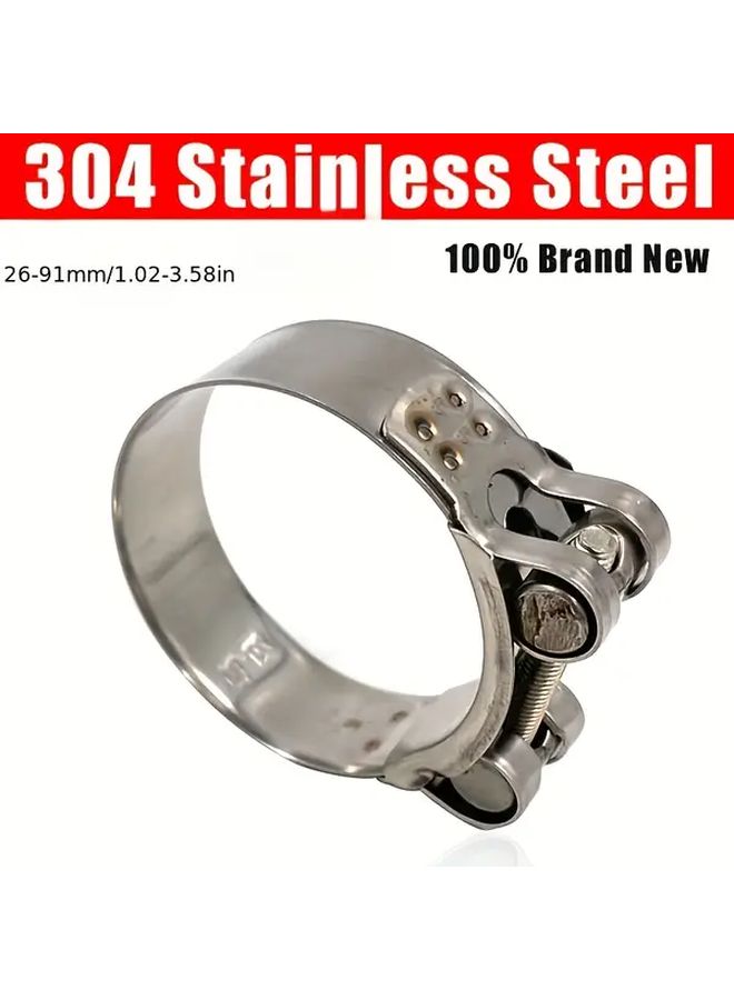 ماسورة عادم دراجة نارية من نوع Slip On مع مشبك 52 مم 55 مم من الفولاذ المقاوم للصدأ 304 مقاس 26 91 مم - Image 1