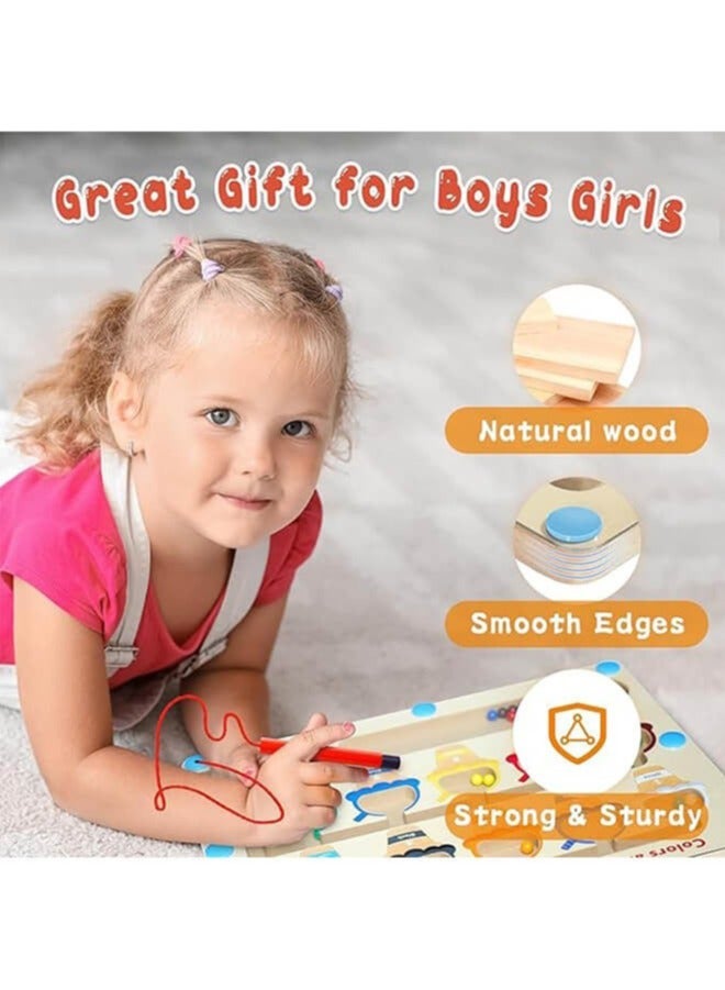 Magnetic Educational Toy for Kids Ages 3 and Up - Color and Number Maze Board, Safe Wooden Game for Fine Motor Skills, Ideal Gift for Boys and Girls - Image 2