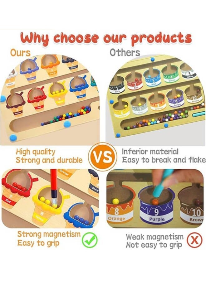 Magnetic Educational Toy for Kids Ages 3 and Up - Color and Number Maze Board, Safe Wooden Game for Fine Motor Skills, Ideal Gift for Boys and Girls - Image 5