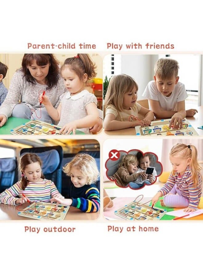 Magnetic Educational Toy for Kids Ages 3 and Up - Color and Number Maze Board, Safe Wooden Game for Fine Motor Skills, Ideal Gift for Boys and Girls - Image 4