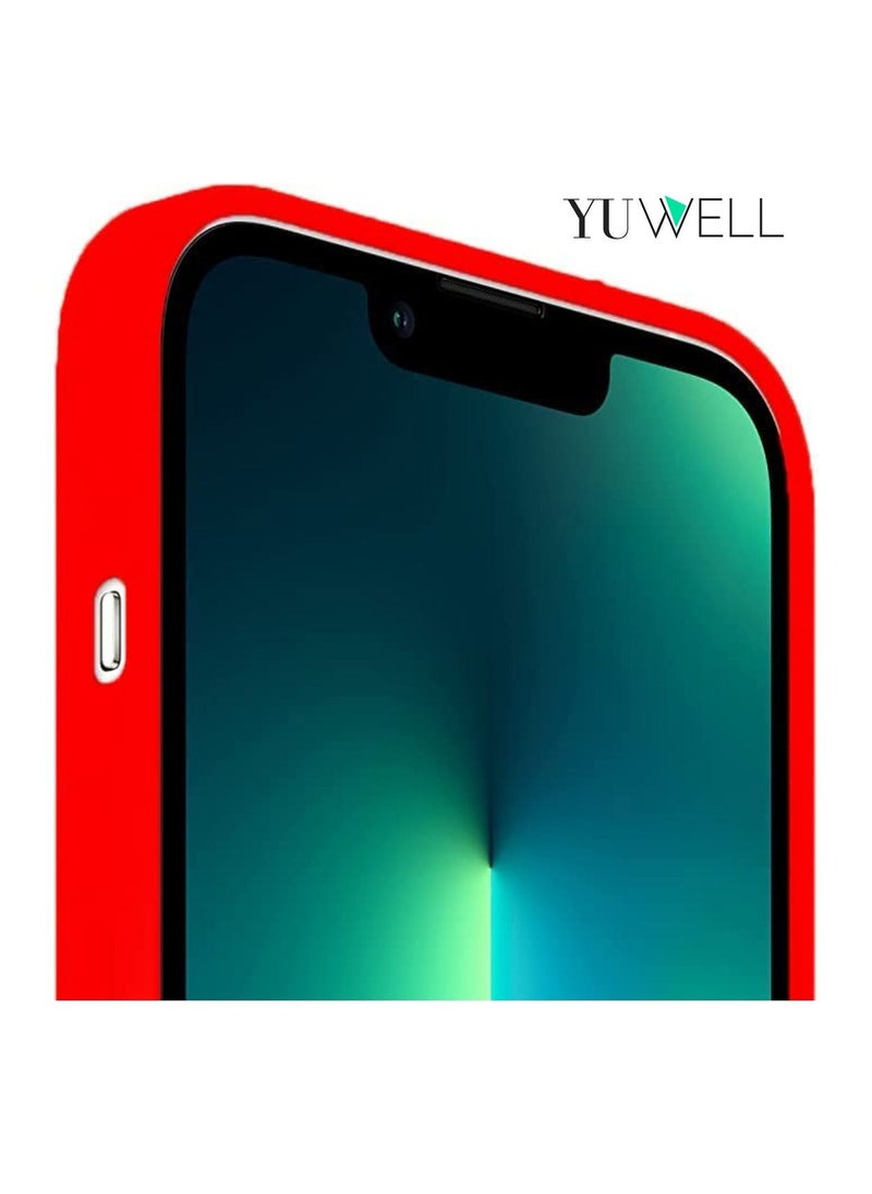 Yuwell - iPhone 14 Pro Max Case Silicone Shockproof Protective Case Cover 6.7 Inch Soft Liquid Gel Rubber iPhone 14 Pro Max Silicone Case Red - Image 1
