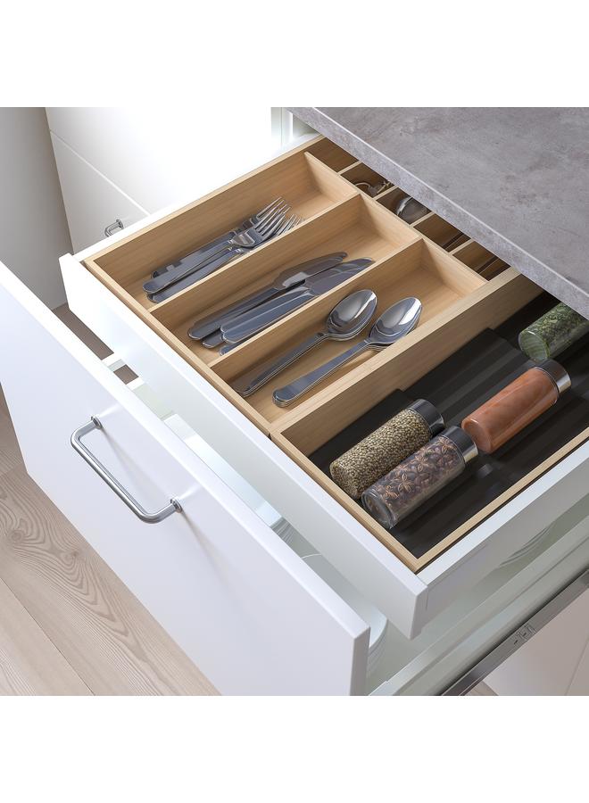 زبون صينية أدوات مائدة/صينية مع رف توابل، من الخيزران الفاتح، 52×50 سم - Image 2