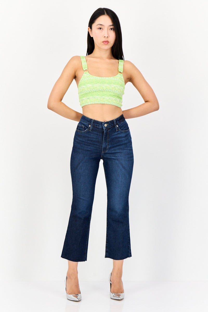 Universal Thread Women Bootcut Fit Washed Stretchable Short Jeans, Blue  - Image 4
