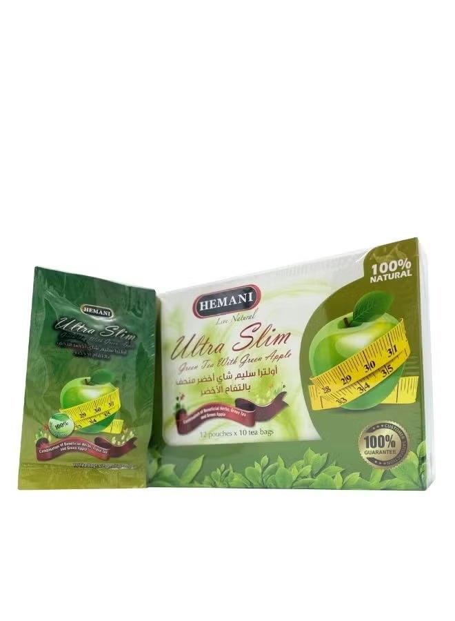 هيماني شاي أخضر فائق النحافة مع التفاح الأخضر (12 قطعة، كرتون كامل)
