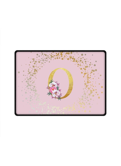 Designer Gaming Mouse Pad  Anti-Skid Mousepad Large Keyboard Mouse Pad Desk Mat Custom Monogram Initial Letter Floral Pattern Alphabet - O  (Pink)
