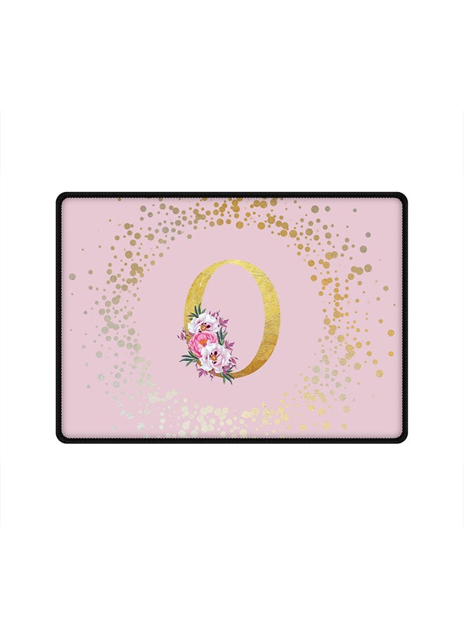 Stylizedd - Designer Gaming Mouse Pad  Anti-Skid Mousepad Large Keyboard Mouse Pad Desk Mat Custom Monogram Initial Letter Floral Pattern Alphabet - O  (Pink) - Image 1